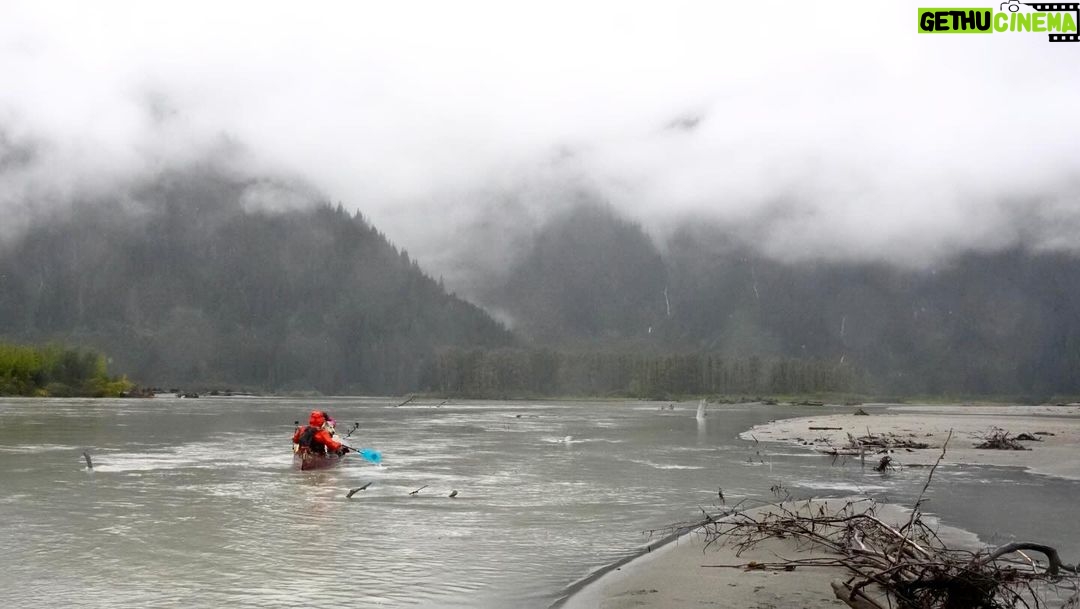 Jim Baird Instagram - (Check out the full film covering the following through the link in my bio): It had been raining for nearly 24 hours straight, soaked after traveling about 30kms down the remote, Stikine River by canoe, we were searching for a cabin where we hoped to get out of the rain and dry out the kid’s clothes. Our river notes were over 30 years old so, we didn’t know if the cabin was even still there. After we almost gave up the search, we found it. It was blocked by thick vegetation and nestled into a stand of massive Sitka Spruce trees. We enjoyed a delicious meal and the warmth of the cabin before we pushed off the next morning….the rain hadn’t let up at all through the night. We traveled a good distance down river that day despite the relentless rain and we got to the Great Glacier area. The following day was me and my wife @torigoesoutside ‘s wedding anniversary and we celebrated with pancakes for breakfast and then portaged a good distance into the glacier’s outwash lake where we were met with the surreal site of many beautiful icebergs that had calved off the glacier. Stay tuned for the following episode where we we’ve out canoe through the amazing ice formations. #outdoors #canoeing #alaskaadventures #northernbc #camping #familycamping #stikineriver #greatglscier #mountainsadventure #campingintherain