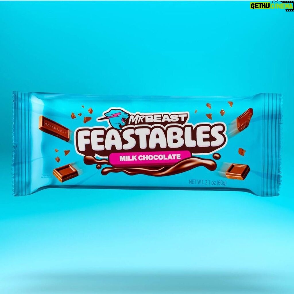 Jimmy Donaldson Instagram - New Feastables bars! We updated the branding and formula. Will be rolling out to stores over the next week and I’ll do an official video explaining all the changes in a couple days on the MrBeast2 channel :D ❤️