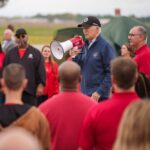 Joe Biden Instagram - I stood in solidarity with UAW workers on the picket line as your president. Donald Trump went to a non-union shop and attacked them. We have a big fight ahead of us.