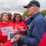 Joe Biden Instagram - I stood in solidarity with UAW workers on the picket line as your president. Donald Trump went to a non-union shop and attacked them. We have a big fight ahead of us.