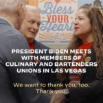 Joe Biden Instagram - When unions do well, everybody does better. Thank you for having me, Culinary Local 226 and Bartenders Local 165.