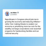 Joe Biden Instagram - Republicans in Congress should join me in growing the economy and reducing inflation.