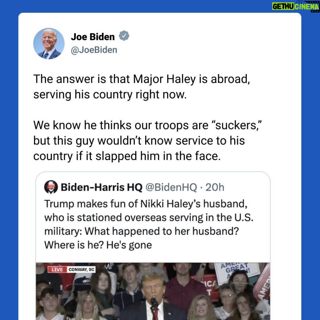 Joe Biden Instagram - Donald Trump wouldn’t know service to his country if it slapped him in the face.