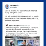 Joe Biden Instagram – Make no mistake: this is a direct result of Donald Trump ending Roe v. Wade.