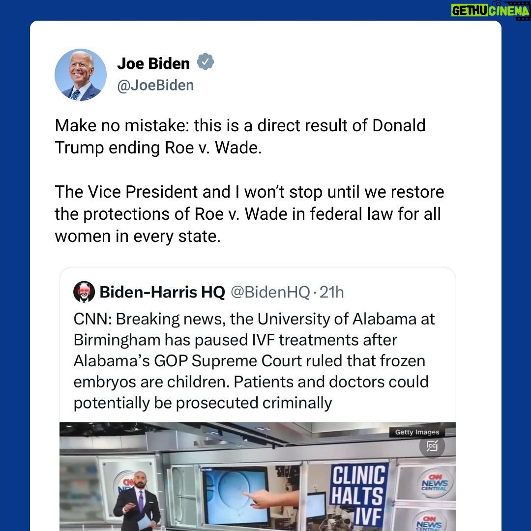 Joe Biden Instagram - Make no mistake: this is a direct result of Donald Trump ending Roe v. Wade.