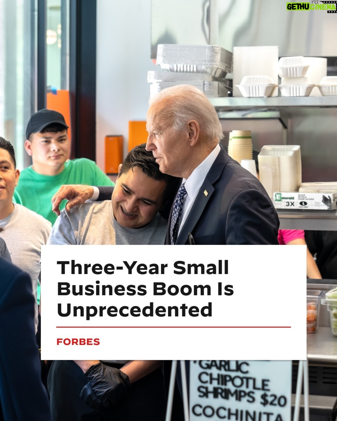 Joe Biden Instagram - The small business boom hasn’t been an accident—it’s a result of our strategy to support entrepreneurs, help small businesses access the resources they need to thrive, and promote competition to level the playing field.