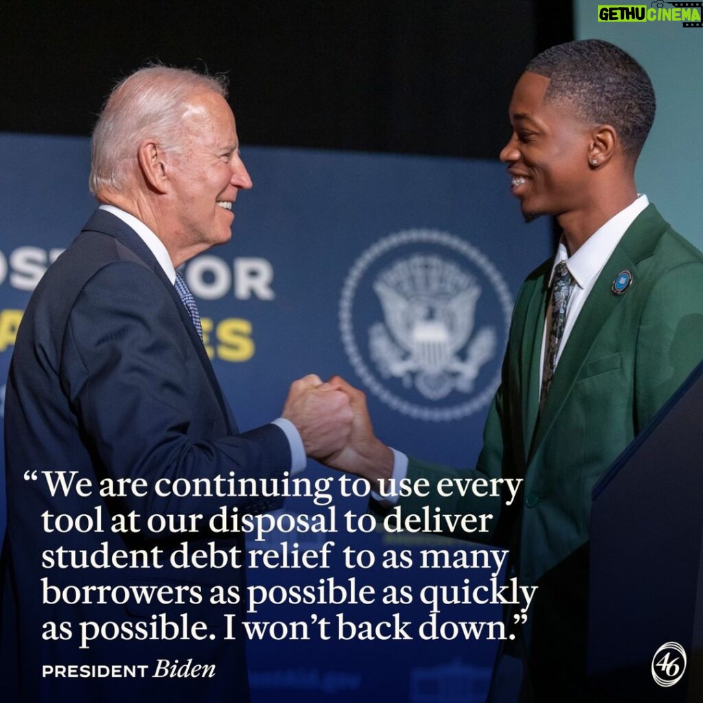 Joe Biden Instagram - I won’t back down from using every tool at our disposal to get student loan borrowers the relief they need.
