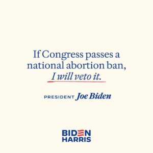 Joe Biden Instagram - On the 51st anniversary of the Supreme Court’s decision in Roe v. Wade, Trump and MAGA Republicans continue to push for a national abortion ban.

It’s dangerous, extreme, and out of touch.

I’ll continue to fight to protect a woman’s freedom to choose.