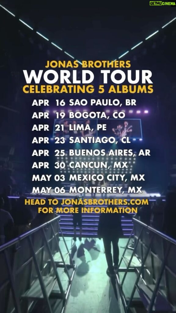 Joe Jonas Instagram - We heard you and couldn’t agree more that it’s time we came back to LATIN AMERICA!! Brazil, Colombia, Peru, Chile, Argentina and Mexico… We’ll see you next year ❤️ Visit jonasbrothers.com for on-sale times in your city!