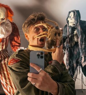 Joe Sugg Instagram - This year for halloween I went as Gilbert Kane from the movie Alien and.. SURPRISE!! little one coming soon 💕 I’m ‘Bursting’ with excitement..👽