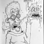 Joe Sugg Instagram - Another new variant 🦠 As much as I enjoy digital art on the iPad there something about going back to drawing cartoons the old fashioned way of pen on paper that is just so satisfying. This is my favourite style of drawing which is inspired by cartoonists like Tom Paterson including this one✒️ #cartoon #drawing #illustration #art #doodle