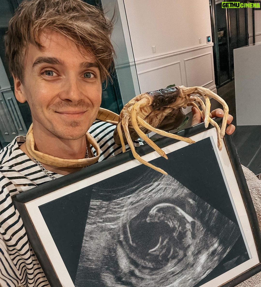 Joe Sugg - 117.4K Likes - This year for halloween I went as Gilbert Kane from the movie Alien and.. SURPRISE!! little one coming soon 💕 I’m ‘Bursting’ with excitement..👽