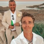 Joe Sugg Instagram - Had a lovely week off in Rhodes for a beautiful wedding. I am slightly concerned though that it’s becoming a habit of me and @lewisedjones7 attempting this dance move at every wedding we’ve been to so far 😂 Lindos, Rhodes, Greece