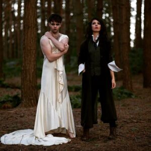 Joey Batey Instagram - Hey gang, 
The Horror and the Wild is here. 
It’s been a bit of a mad journey. But Madeleine and I are so excited to show you the weird and wild woodland world we’ve been inhabiting for the past few months. We hope you like it. 
@theamazingdevil is a proudly independent band. Our work comes from our own pockets (which means I get to be a total control freak and boss people about) but it also means, in the world of streaming and all that nonsense, we rarely make any money. It’s for this reason we’re releasing it on Bandcamp for a few weeks first before Spotify and iTunes (you can catch the link in my bio). If you’ve got a few pennies spare and would like to buy it, we’d be over the moon and you can do so safe in the knowledge that any profit we make will go straight into our next project together. 
I would like to thank the mad widdershin that is my closest friend @madeleine_hyland for basically putting up with me for months on end. As well as  @tomaddisonmusic our glorious co-producer who shines so brightly, so endlessly, words fail me. You both mean the utter world to me. 
And I’d like to thank you, lovely gang, for all your kindness. There’s an awful lot of you, which I found quite difficult to process at first. But every comment and drawing (and tattoo! - you mad dear hearts) has got me through the woods when days got dark. I’m so so lucky to have you my devils. It feels like I’ve got an army at my back.

If anyone would like to join me, I’m off to pour myself a glass of something special, turn the lights off and sink away from the world for a bit. I might even build a den... ‘Shoulder the sky my lads. And drink your ale.’ Jx