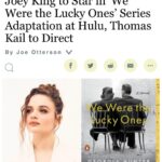 Joey King Instagram – To be part of this show means so much more to me than I could ever accurately describe. A true story of a Jewish family who were separated at the beginning of World War 2 and faced unimaginable horrors-determined to survive and reunite. It’s crucial to keep the tragic truth about the Holocaust present in todays world. I feel honored that this group of wonderfully talented people are letting me in on this story. And I really encourage everyone to read the book if you haven’t already. @georgiahunter does an amazing job capturing the devastation, and even the joy in her family’s miraculous story. #WeWereTheLuckyOnes