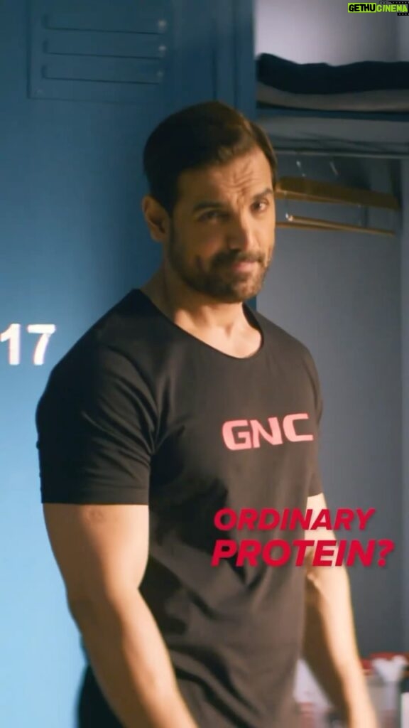 John Abraham Instagram - Right nutrition is as important for your muscle building as petrol is to your car. ✅ Ordinary protein supplements lack the right nutrition with a good balance. Sirf GNC deta hai ek sahi Protein apke saare fitness goals ke liye 🙌🏽 GNC Pro Performance 100% Whey Protein, formulated in USA, gives me all the nutritional support I need to gain massive muscles and defined abs. 💪🏽 Isme added DigeZyme se the protein becomes easy to digest with no bloating. If you want results, don’t compromise on your nutrition! Choose right, Choose GNC 100% Whey Protein! 💯 Get it at their website now on www.guardian.in. #GNC #LiveWell #GNCIndia #WheyProteins #Gym #gymlife