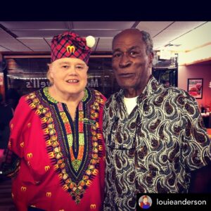 John Amos Instagram - Great photo Louie! 33 years later. So many great memories on both films. -J.A. REPOST• @louieanderson Hat Day Sunday!! With my good friend and Boss @officialjohnamos in #mcdowells @paulyfilms00 @arseniohall @amazonprimevideo #coming2america #1movieintheworld thanks Eddie Murphy 
What a wild ride 33 years in the making! “This is when the Big Bucks start coming in!!! #comingtoamerica 
#maurice #tokenwhiteguy
