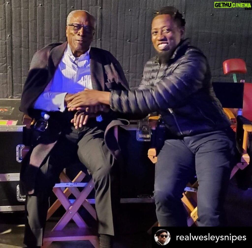 John Amos Instagram - Many Thanks Wesley. It was my pleasure to work with you too Young Man! -J.A. REPOST• @realwesleysnipes How do I put into words the admiration and respect I have for @officialjohnamos? 🙏🏿 I am so deeply honored to have worked with you. Photo Credit: @paulyfilms00 👑”Coming 2 America” is OUT NOW on Amazon Prime! #Coming2America @amazonprimevideo @ZamundaRoyals #zamundaroyals #coming2america2 #comingtoamerica2 #eddiemurphy #wesleysnipes #generalizzi #izzidoesit #princeakeem #daywalkerklique #amazonprime #whoseauntieisthis #johnamos