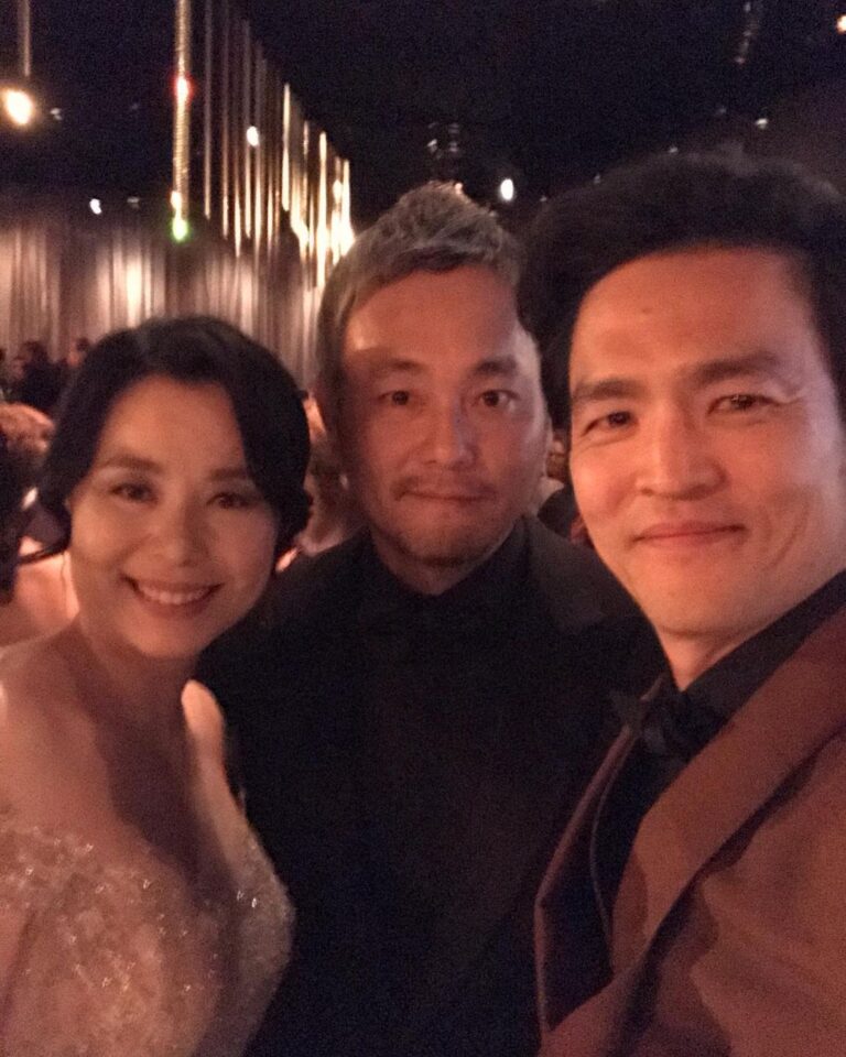 John Cho Instagram - Feel lucky to be witness to such an historic night. Congratulations to the #Parasite cast and crew for their perfect film. It was wonderful to have met you all! An honor. Safe travels! #JangHyeJin #LeeHaJun