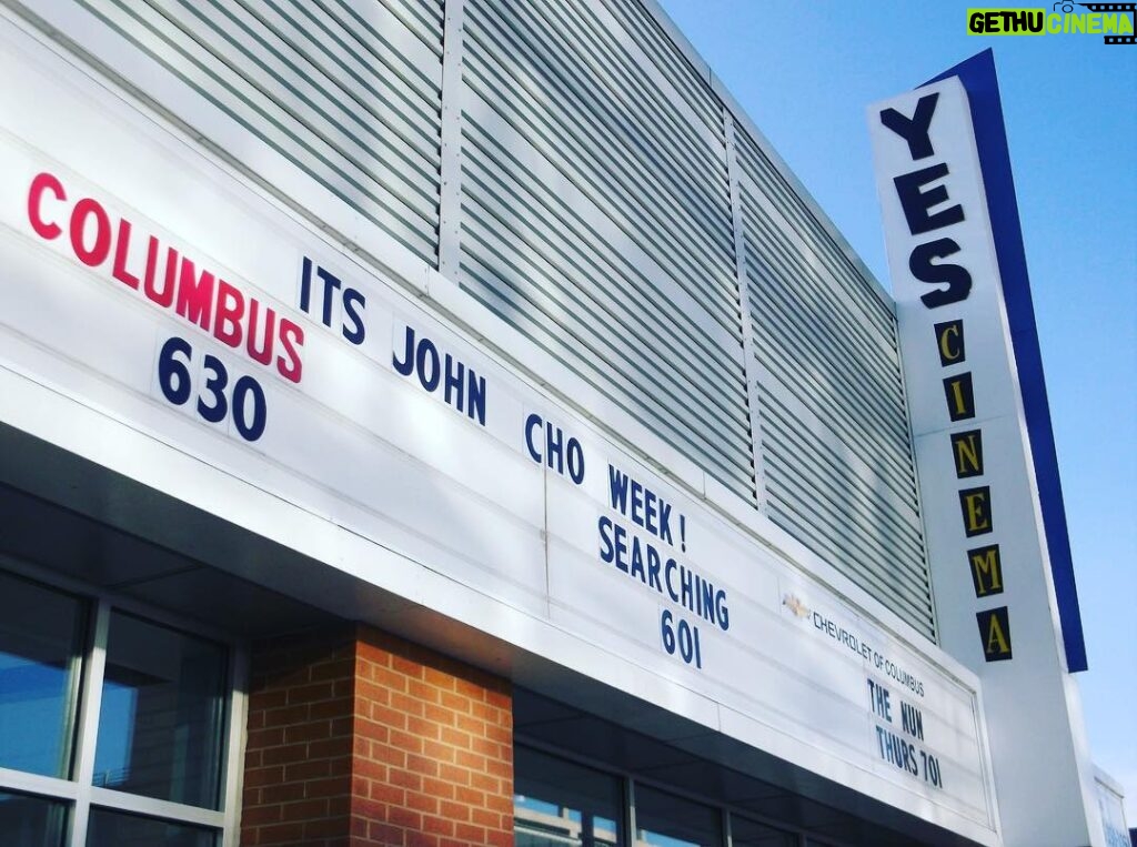 John Cho Instagram - @yescinema in Columbus, IN, which inspired @columbusmovie, is showing both @columbusmovie and @searchingmovie. What an honor. I will always cherish my relationship with this special town.