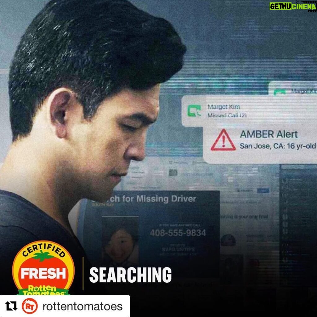 John Cho Instagram - #Repost @rottentomatoes with @get_repost ・・・ #Searching, starring #JohnCho, is officially #CertifiedFresh at 94% on the #Tomatometer, with 80 reviews.