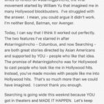John Cho Instagram - Thank you.