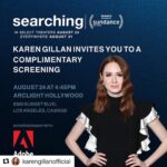 John Cho Instagram – #Repost @karengillanofficial with @get_repost
・・・
I’m so excited to be hosting a complimentary screening of my friend John Cho’s new film, @SearchingMovie TONIGHT at 4:45PM at the Arclight Hollywood. Swipe ➡️ for details on how you can get FREE tickets! I won’t be able to attend personally but enjoy the movie! @johnthecho