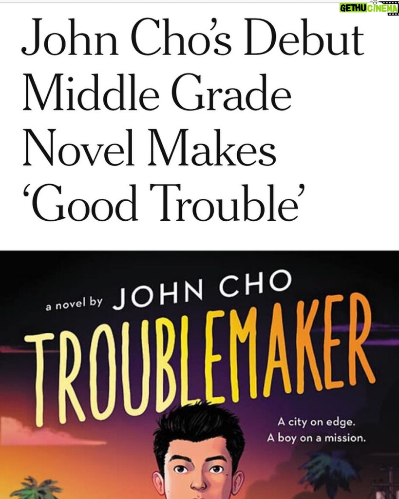 John Cho Instagram - Thanks to @stephycha, author of the excellent novel You House Will Pay, for the @nytimes review! https://www.nytimes.com/2022/04/29/books/review/john-cho-troublemaker.html