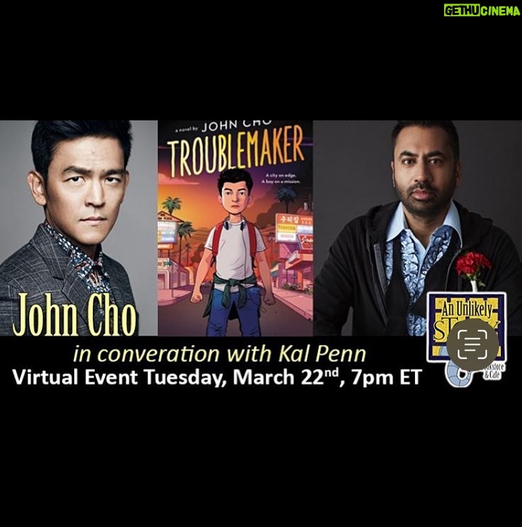 John Cho Instagram - Me and my buddy will be talking about my book! #johnchotroublemaker