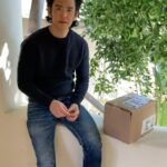 John Cho Instagram - “What’s in the box?!!?” #johnchotroublemaker