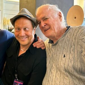 John Cleese Instagram - Ran into @adamsandler & @iamrobschneider in Iowa. 

#comedytour #livecomedy #comedians #adamsandler #robschneider #laughoften