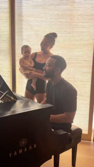 John Legend Instagram - Just me over here covering Esti’s play mat bops