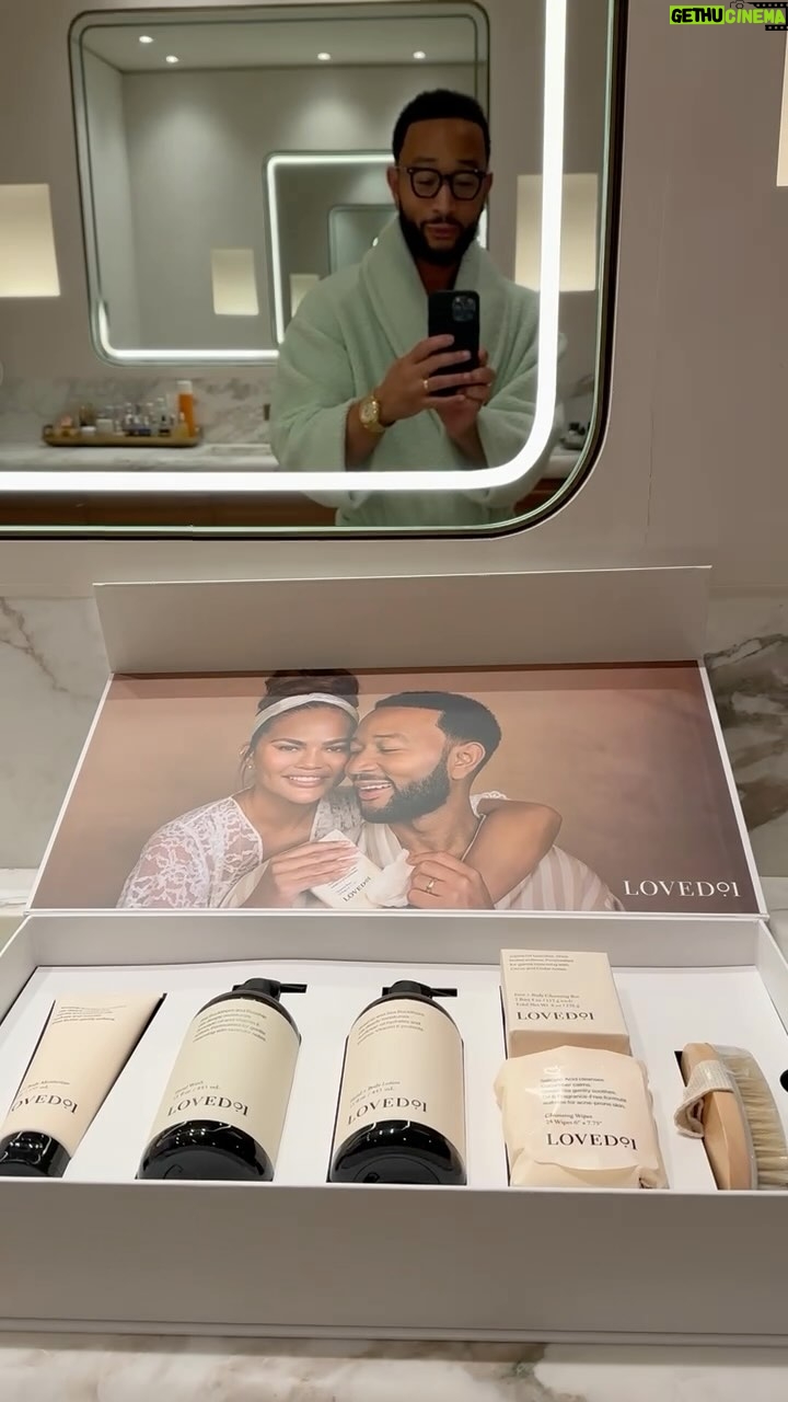 John Legend Instagram - The whole fam's here to level up your vanity @chrissyteigen @loved01skin