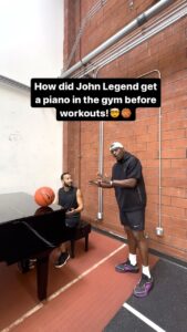 John Legend Instagram - John Legend really had a piano in the gym today.. I respect your craft but please leave it at home next time🤣🎹. @johnlegend @lethalshooter #JohnLegend #LethalShooter Los Angeles, California