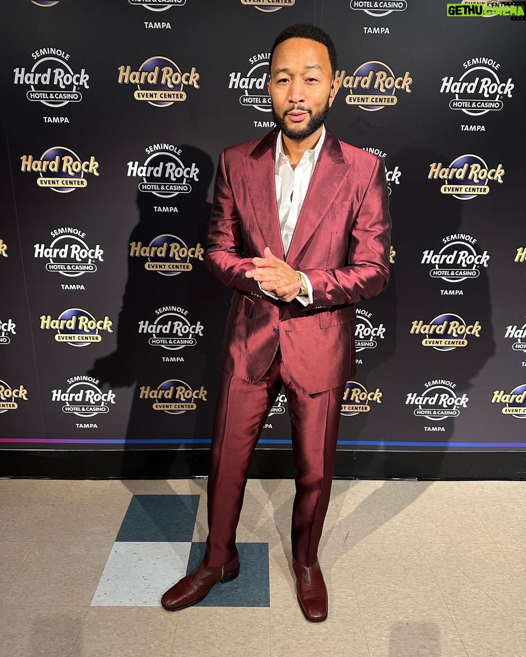 John Legend Instagram - Left Florida feeling elated from our two beautiful evenings together! It was a pleasure spending the weekend with you, @hardrockholly and @hardrocktampa!