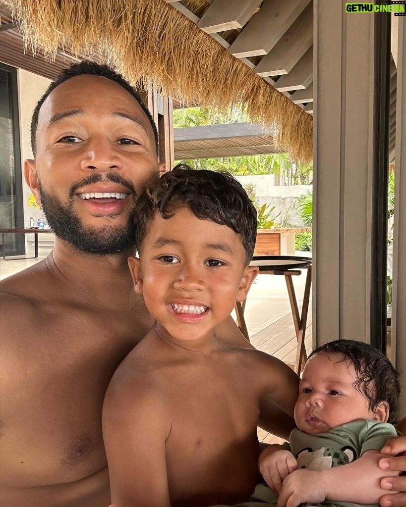 John Legend Instagram - Our first vacation as a family of six. So far, so great!