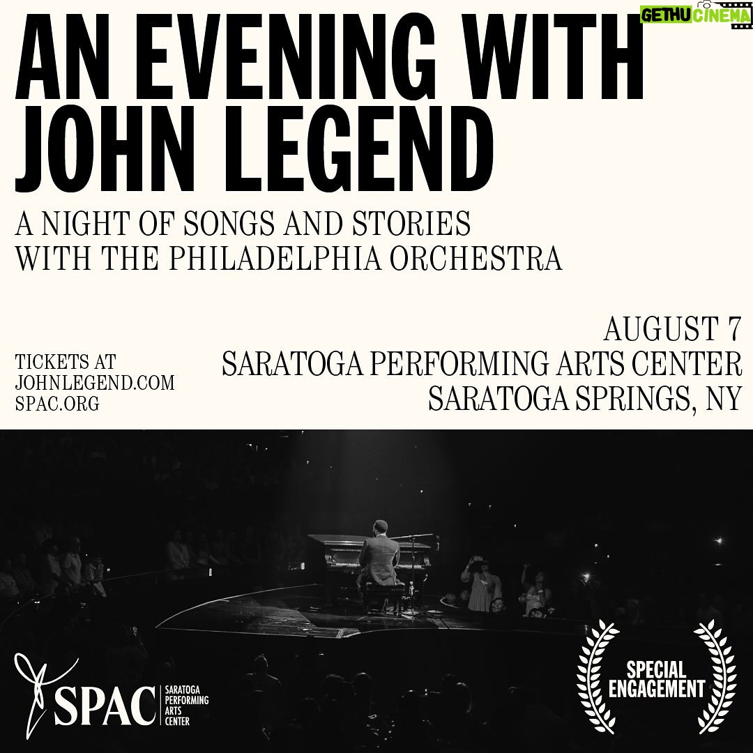 John Legend Instagram - Thrilled to be performing with the @philorch at @spacsaratoga in Saratoga Springs on August 7th. Sign-up for presale access now at johnlegend.com before tickets go on sale February 22nd (10am EST).