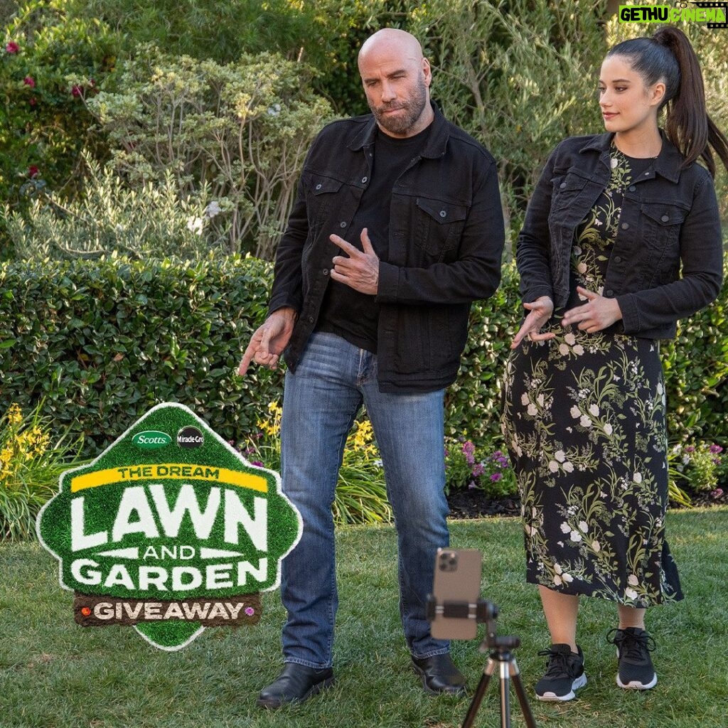 John Travolta Instagram - That was fun @ella.travolta, thanks for being a great dance partner and thanks @ScottsLawn and @MiracleGro for letting us keep giving people the chance to win the lawn and garden of their dreams. Text 833-835-3535 to find out how to enter #scottspartner