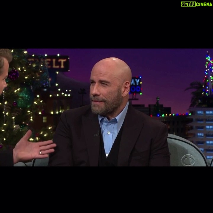 John Travolta Instagram - Got to chat with my very cool friends on The @latelateshow last night! Thank you @j_corden for having me, I had a blast discussing my movie The Fanatic, late-night Christmas shopping and the twist!
