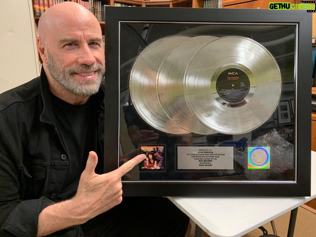 John Travolta Instagram - Just got my Pulp Fiction platinum records!! Thanks everyone!