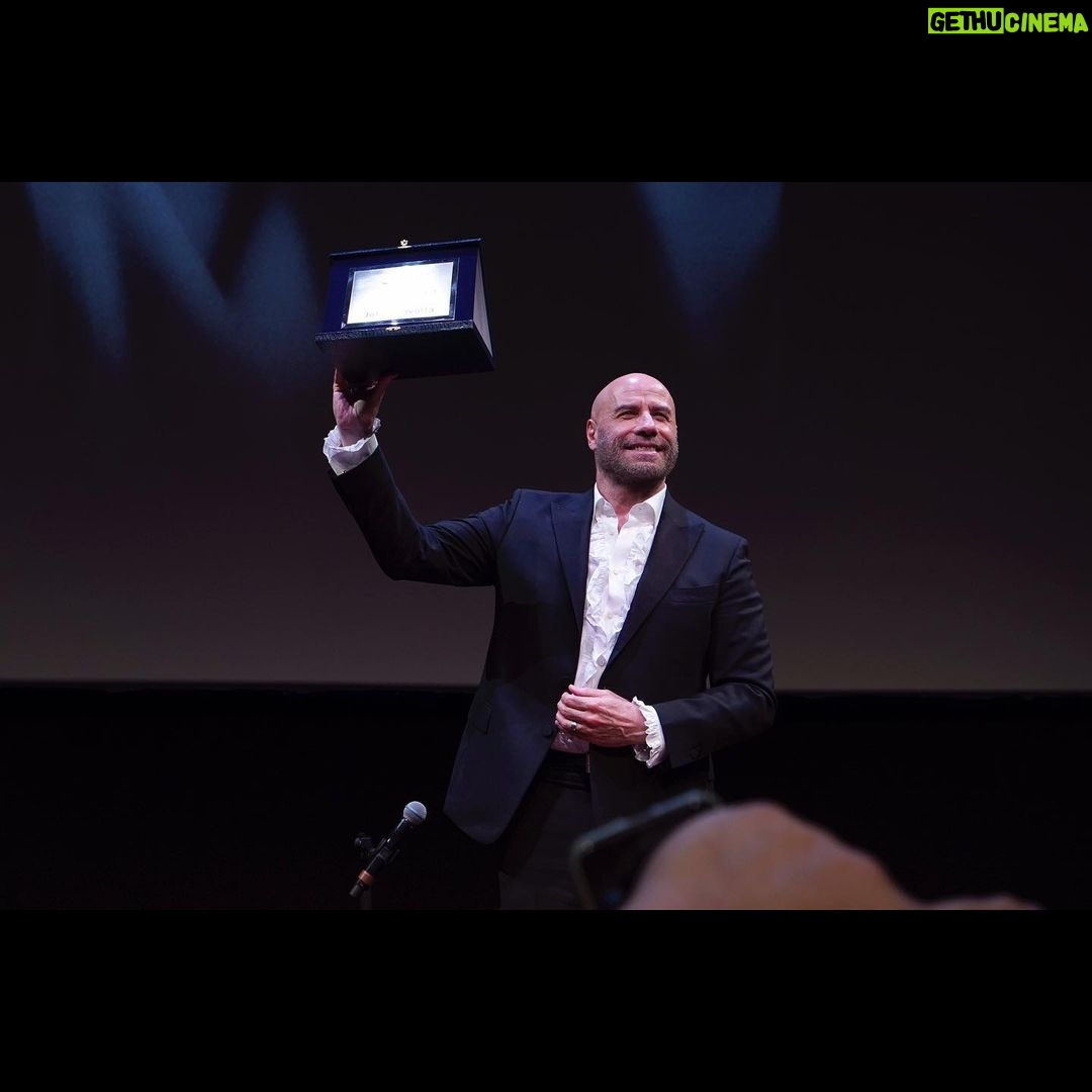 John Travolta Instagram - Thank you very much to the Rome Film Festival for the Lead Acting Award for The Fanatic, and thank you to all the fans for coming out to share this special occasion with me!