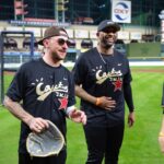 Johnny Manziel Instagram - Crossing some things off the bucket list. Thank you @cactusjackfoundation @cactusjack @travisscott and the entire crew for having me out🤞🏼 MUCH LOVEEEEE 🌵 Minute Maid Park