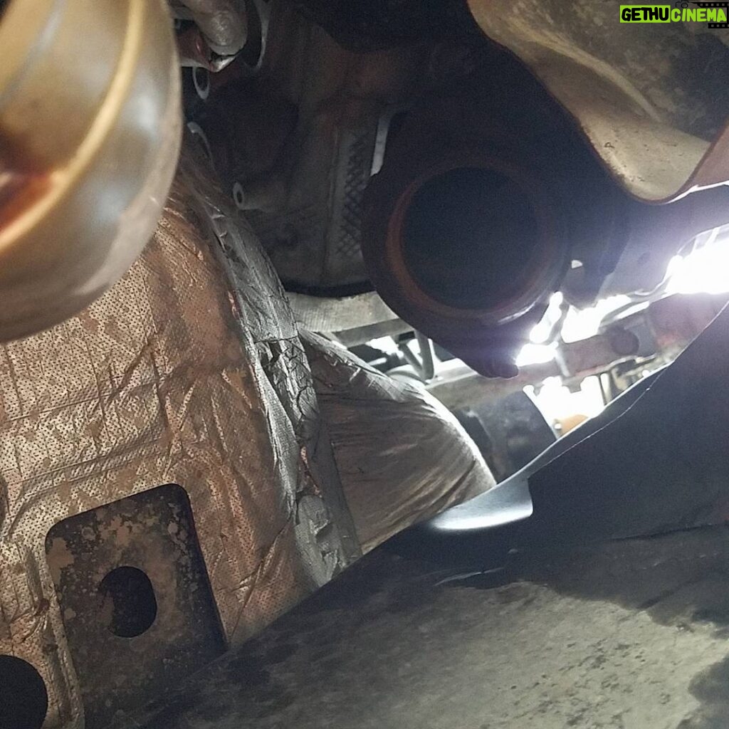 Johny Hendricks Instagram - Just got the lower exhaust off time to get the left side old header off Midlothian, Texas