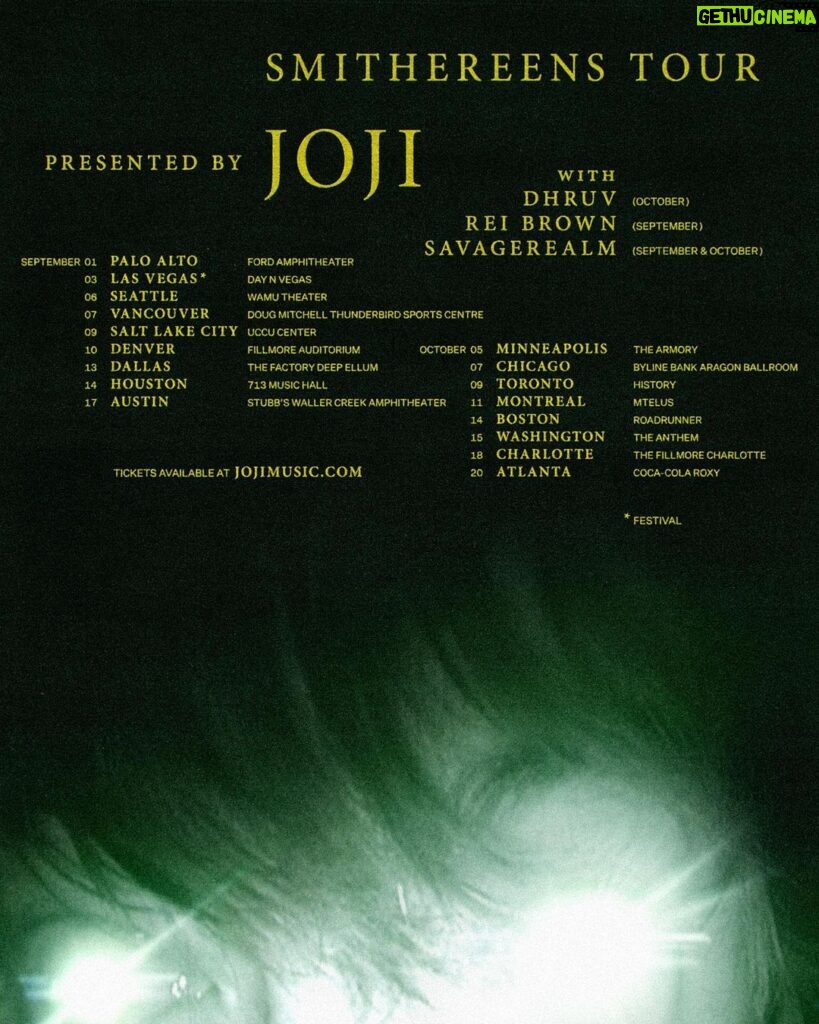 Joji Instagram - SMITHEREENS TOUR. ON SALE THURSDAY JUNE 16TH 10 AM LOCAL TIME. Presale starts Wednesday June 15th. Register for access at jojimusic.com