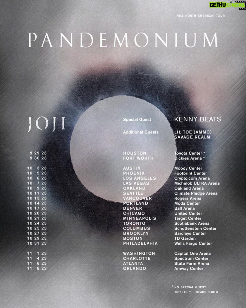 Joji Instagram - PANDEMONIUM NORTH AMERICAN TOUR PRE-SALES START THIS WEDS JUNE 7th 2023 @ 10 AM LOCAL TIME REGISTER FOR PRE-SALE ACCESS AT JOJIMUSIC.COM