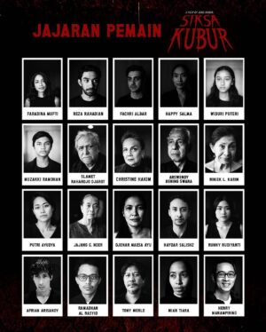 Joko Anwar Instagram - Dengan bangga saya mengumumkan jajaran pemain film terbaik Indonesia yang bersatu dalam film ke-10 saya, SIKSA KUBUR. Saya dan seluruh tim merasa sangat bersyukur dan beruntung bisa bekerja sama dengan para panutan kesayangan kami ini. Mudah-mudahan bisa memberikan kontribusi yang berarti untuk perfilman Indonesia. Amin. Suting telah dimulai dan akan tayang di bioskop, segera tahun depan! Mohon doanya, teman-teman! Follow @comeandseepictures untuk update kabar terbaru film Siksa Kubur!

Full cast line-up:

Faradina Mufti, Reza Rahadian, Fachri Albar, Happy Salma, Widuri Puteri, Muzakki Ramadhan, Slamat Rahardjo Djarot, Christine Hakim, Arswendy Bening Swara, Niniek L. Karim, Putri Ayudya, Jajang C. Noer, Djenar Maesa Ayu, Haydar Saliswhz, Runny Rudiyanti, Afrian arisandy, Ramadhan Al Rasyid, Tony Merle, Mian Tiara, Henry Manampiring, Uwie Balfas, Tommy Dewo, Tia Hasibuan, Syam Ancoe Amar, Sitti Fatimah, Sandy Sofyan, Roffy Zaqyn, Rieviena Yulieta, Ridwan Raoull, Rafki Hidayat, Natalius Chendana, Nas Affandi, Mian Tiara, Maharani, Lukmanul Hakim, Lenny Sumitra, Khael Bogota, Kania Atmaja, Jaisal Tanjung, Hannan Cinthya, Firsan Abdullah, Eddie, Dwika Pradnyana, Duddy Patah, Darmawan, Daood Saleem, Budiono, Bonaventura, Bagus Dewantara, Asril Pidho, Andhika, Alif Anwar, Afrian Arisandy, dan Achmad Cholil.

#SiksaKubur
