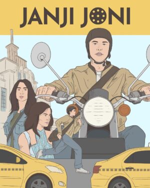 Joko Anwar Instagram - Sebuah Poster Film berjudul “Janji Joni” karya @jokoanwar. Sebelum melihat film 2 karya terbaru bang Joko, aku teringat film pertama bang Joko Anwar “Janji Joni”, sebagai gen z ketika dulu pertama kali menonton film ini sempat terheran-heran ternyata dulu nonton bioskop itu film bisa terjeda kalau roll filmnya masih diantar. Keseruan dinamika Joni mengantarkan roll film sangat greget, tantangan dan kesialan mewarnai petualangan Joni agar roll yang dia antar tidak telat dan ending filmnya Joni akhirnya bisa berkenalan dengan orang yang dia sukai. Film ini jadi salah satu film Joko Anwar favoritku.
.
#illustration #posterdesign #bookcoverdesign #editorialillustration
