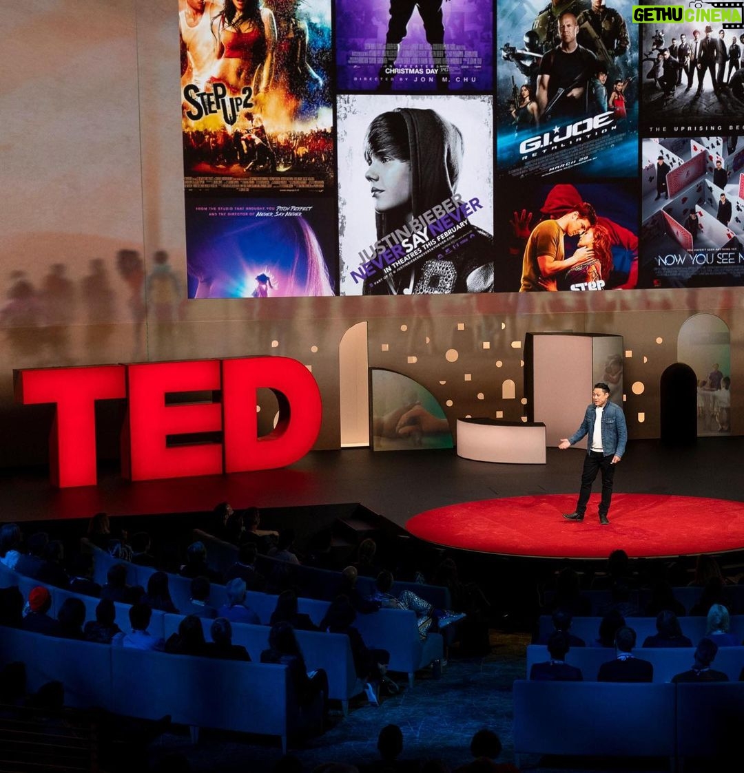 Jon M. Chu Instagram - Thanks for coming to my TEDtalk. No, really, it actually happened. And you can watch it right now! This is the story of my collision with something bigger than myself. LINK IN BIO