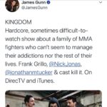 Jonathan Tucker Instagram – I’ve learned that success is often determined by keeping your guns down range and not stopping to play medic. But these generous posts from @jamesgunn made me pause yesterday and I’m grateful to him.