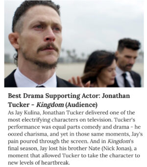 Jonathan Tucker Instagram - @entertainmentweekly’s “dark-horse 2018 #Emmy nominees they’d love to see.”
no more dedicated crew. no finer cast. no better leader @byronbalasco. 40 sterling episodes of television. underdogs, we didn’t ever find the audience in size, but we found the audience we needed for this long haul in life. thanks @samhighfill and to all those who watched our entire run. it was the privilege of a lifetime. and i miss jay very much.